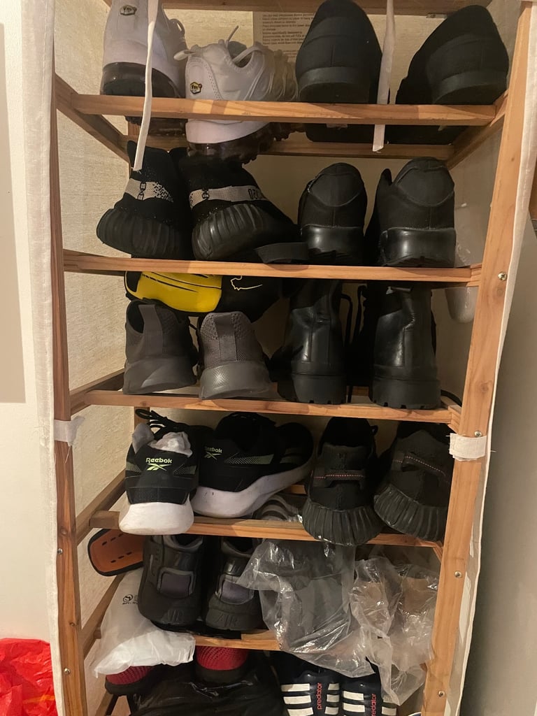 Wooden shoe self with cover