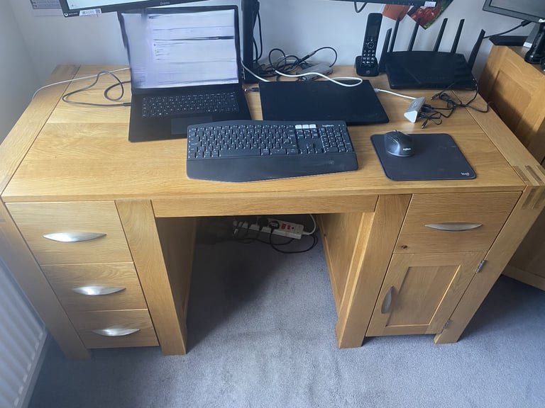 Oak Furniture Land solid oak office desk