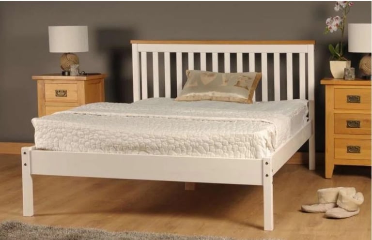 image for Double bed frame white 