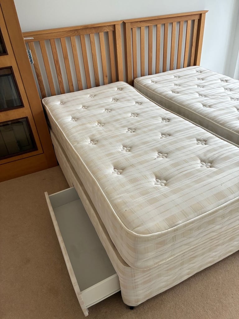 image for Silentnight 2 Drawer Divan with headboard ant mattress