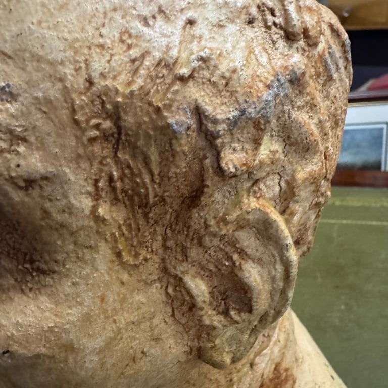 Plaster portrait bust — unsigned, c.20th century — 25 cm tall 