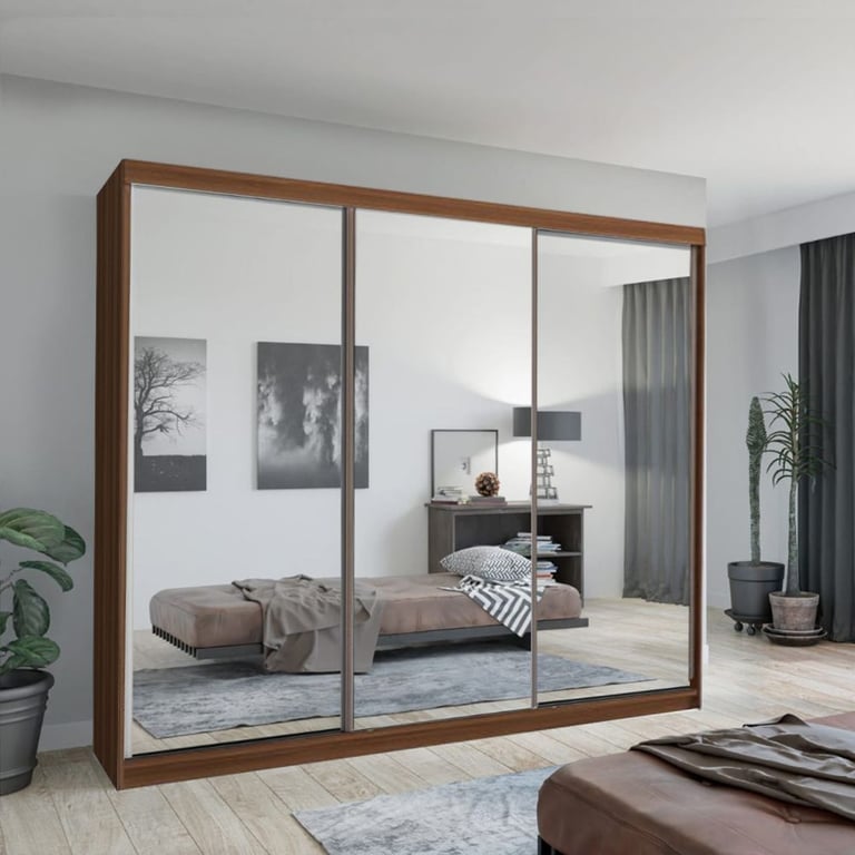 Brand New 2 or 3 Doors Sliding Wardrobe with Mirrors & Drawers - Assembly available Fast Delivery