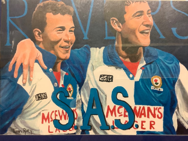 Blackburn Rovers Framed Picture Alan Shearer Chris Sutton SAS by Tom Riley