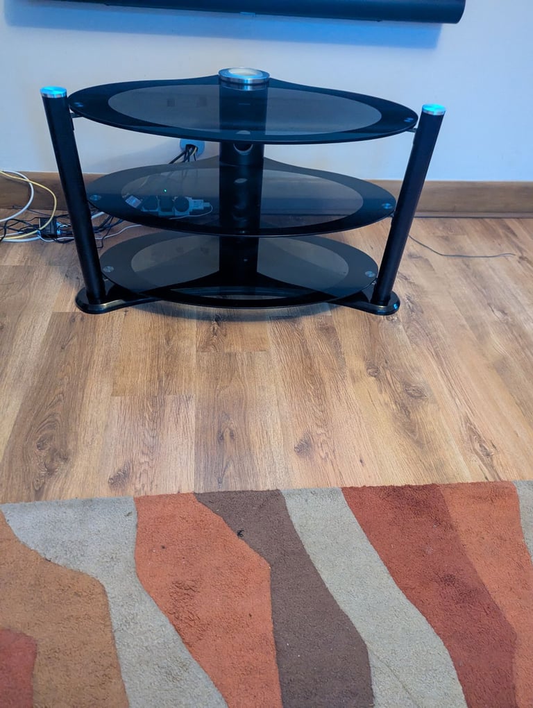 Black glass TV stand. *free*