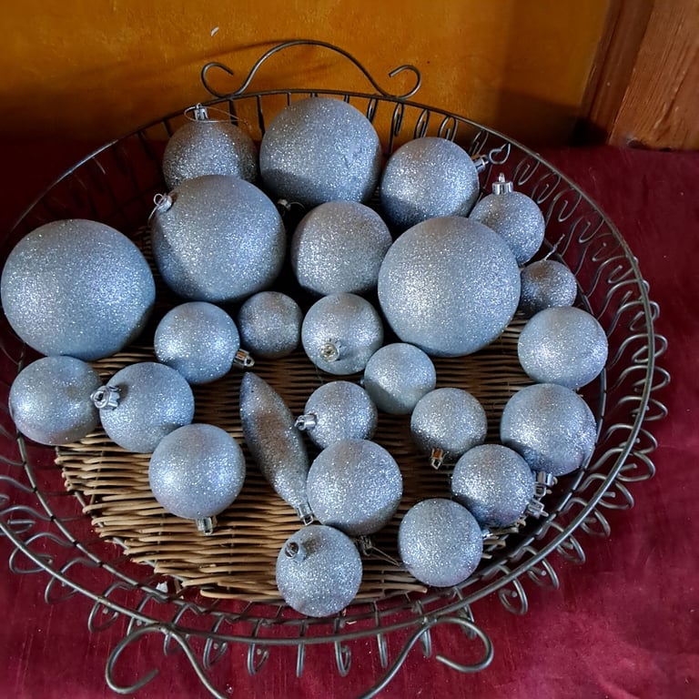 Christmas Tree silver baubles