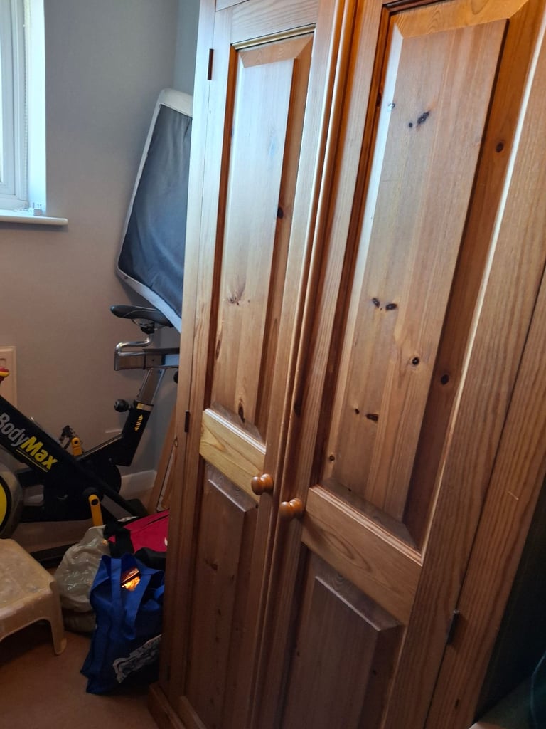 Deep and Tall Pine Wardrobe 