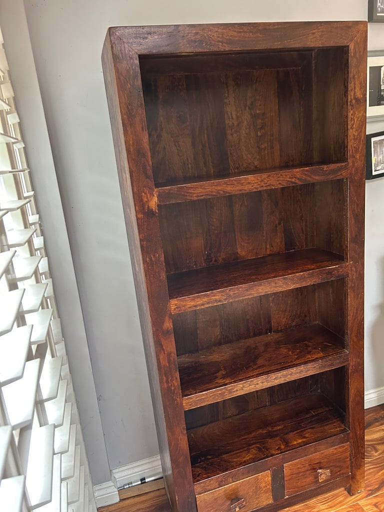 Dakota Dark Wood Mango Large Open Bookcase 