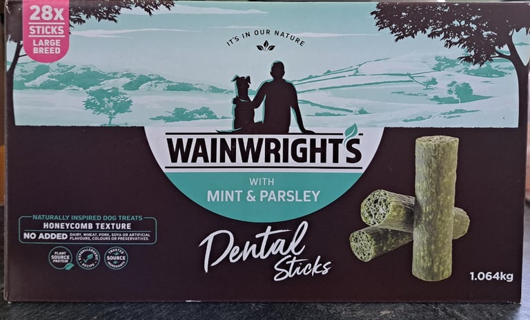 28x Wainwright's - Dental Sticks with Mint & Parsley (Large Dogs)