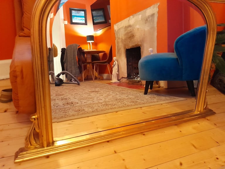 Gold fireplacd mirror 