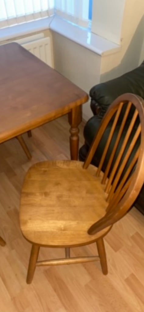 Solid wood table and 4 chairs 