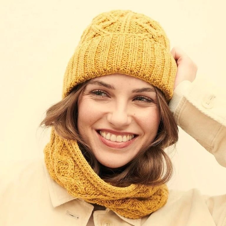 image for New Fleece Lined Thick Bright Vibrant Yellow Cable Knit Beanie Winter Hat.POST OR COLLECT!