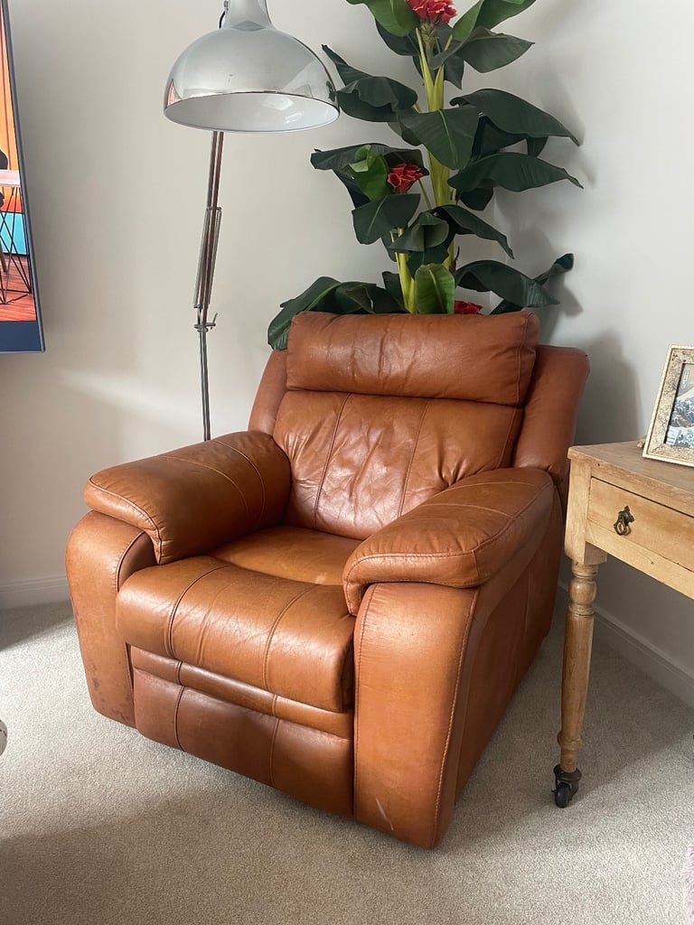 image for Leather electric recliner armchair 