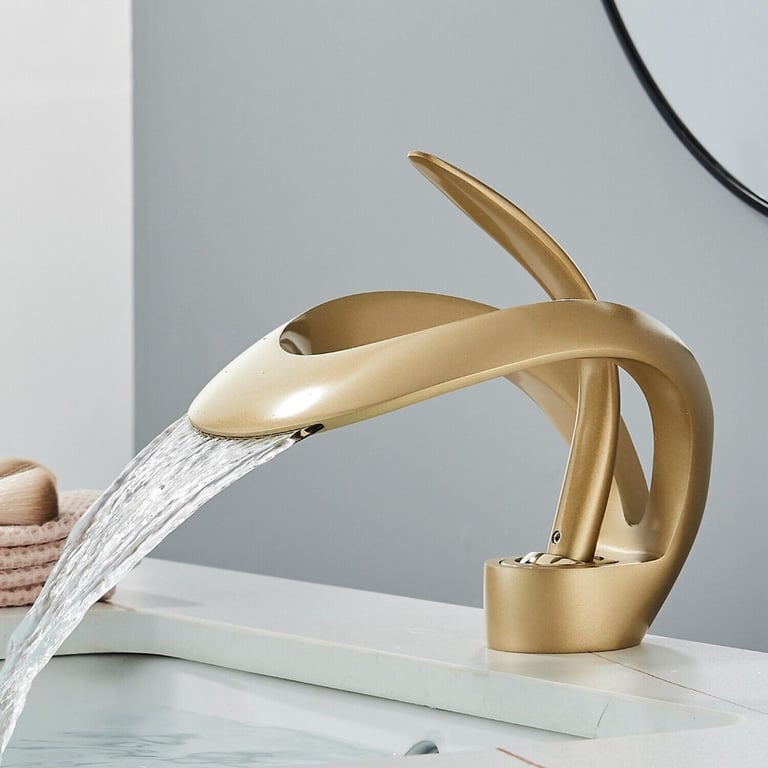 image for New Golden Single Handle Basin Mixer Tap RRP £170 Our Price £110