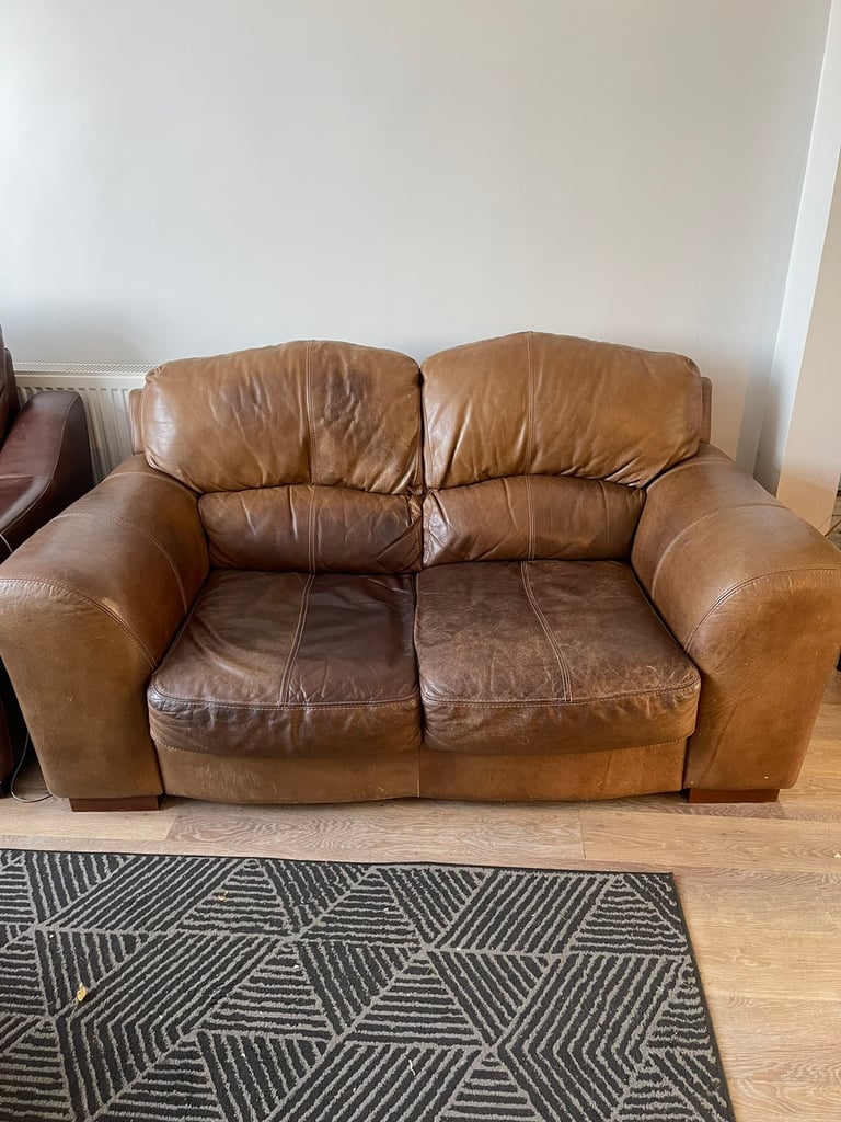 Free Leather two seater sofa