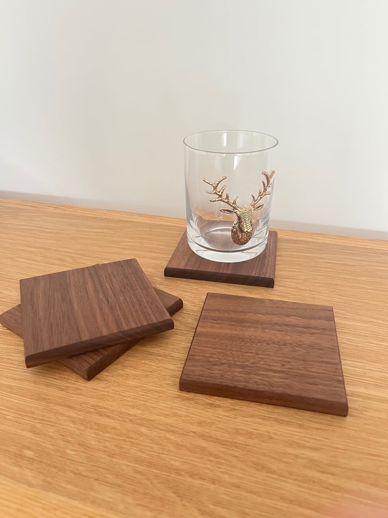 Handmade American black walnut Coasters - Pair 