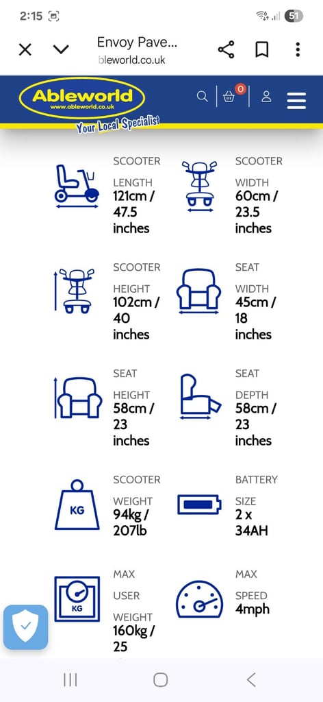 Envoy mobility scooter 