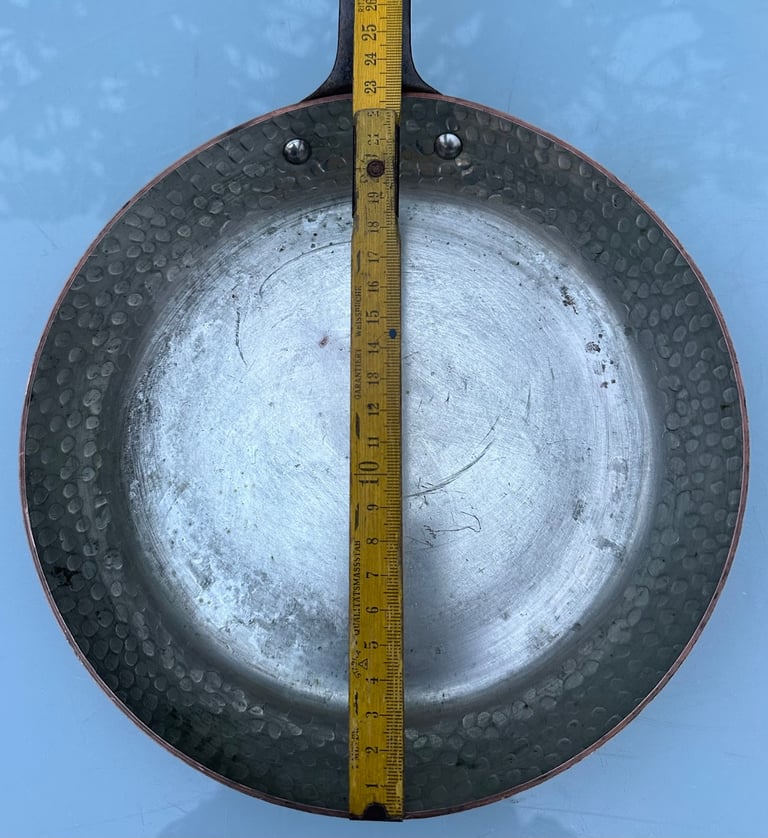 VINTAGE FRENCH COPPER FRYING PAN, 24cm, SBS GRANDE CUISINE FABRICATION FRANCAIS - WILL POST!