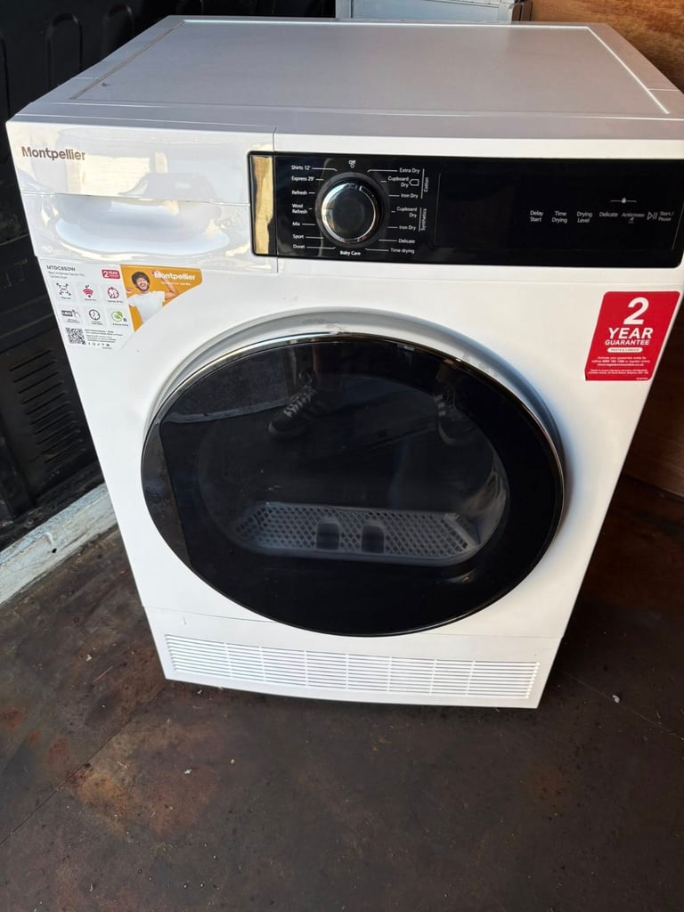 image for Montpellier 8kg condenser tumble dryer model number MTDC8SDW in as new condition 
