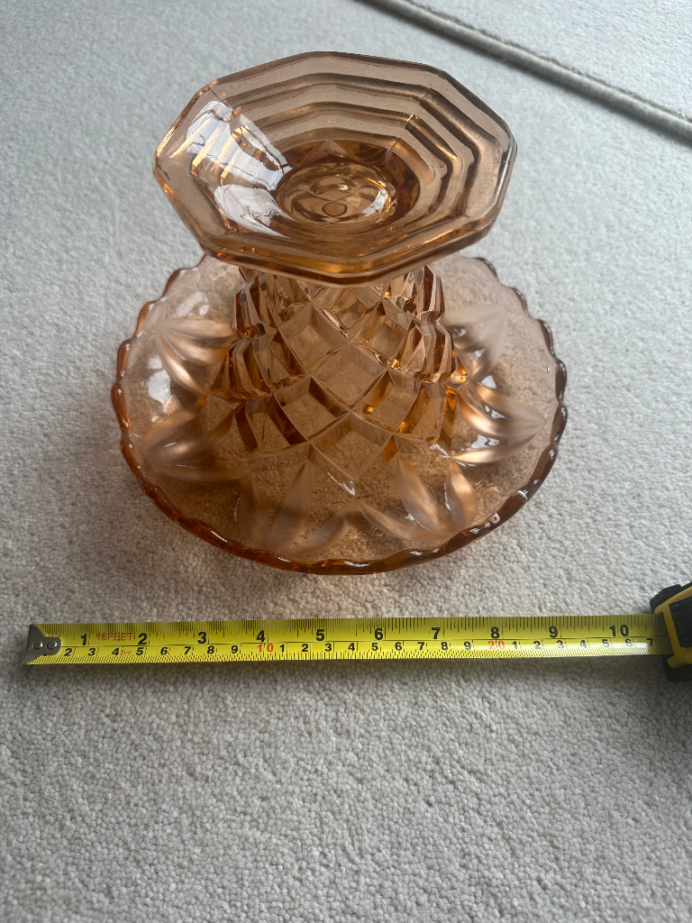 Vintage Art Deco Rose Crystal Vase