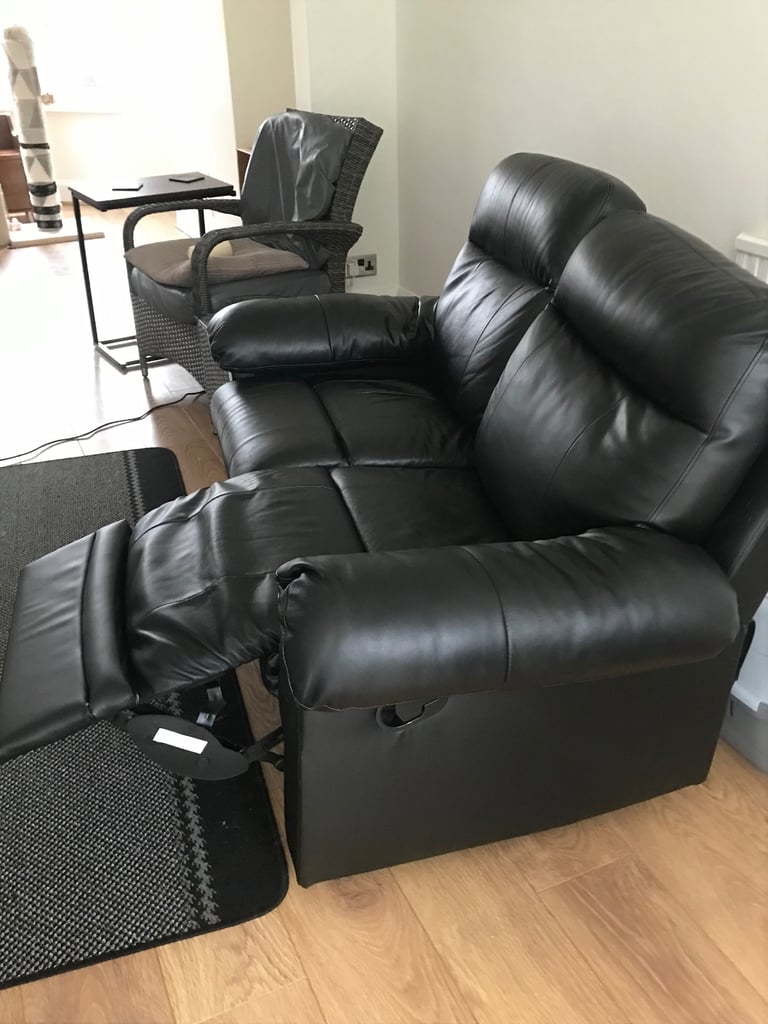 Faux leather 2 seater manual recliner 