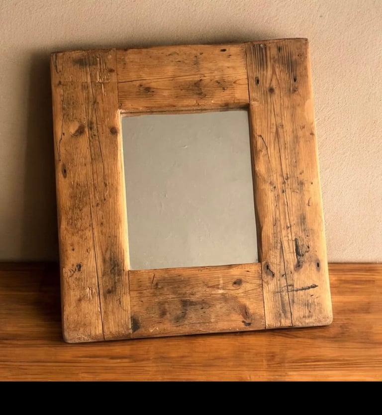 image for Beautiful rustic wooden mirror