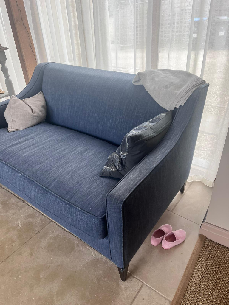2 seater blue sofa - £100 ono - collection asap! 