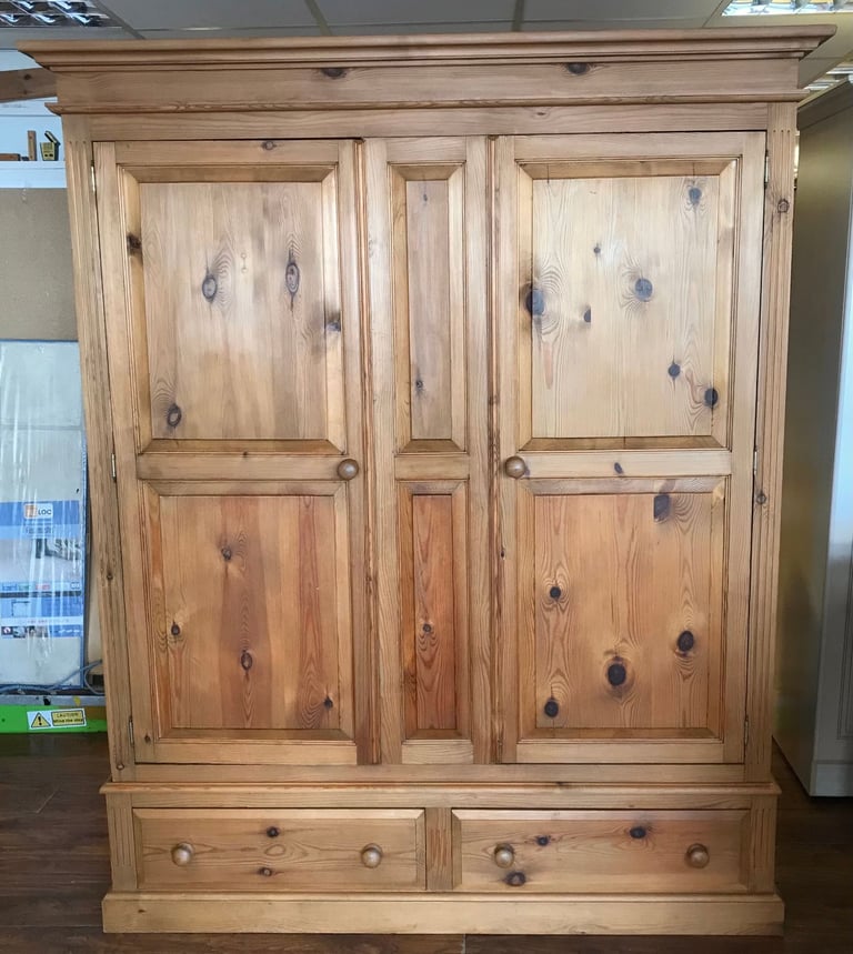 Triple size  2 drawers solid pine  wardrobe good conditions