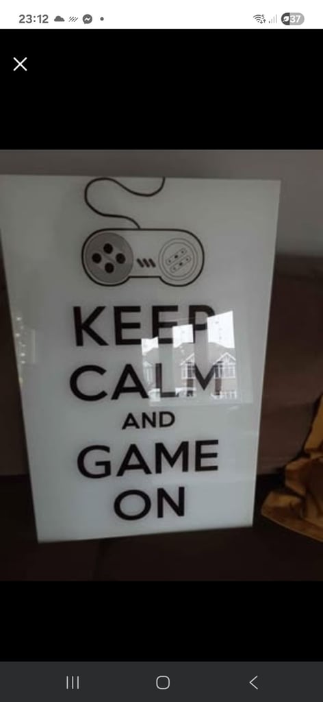 image for Gaming sign: Keep Calm and Game On.