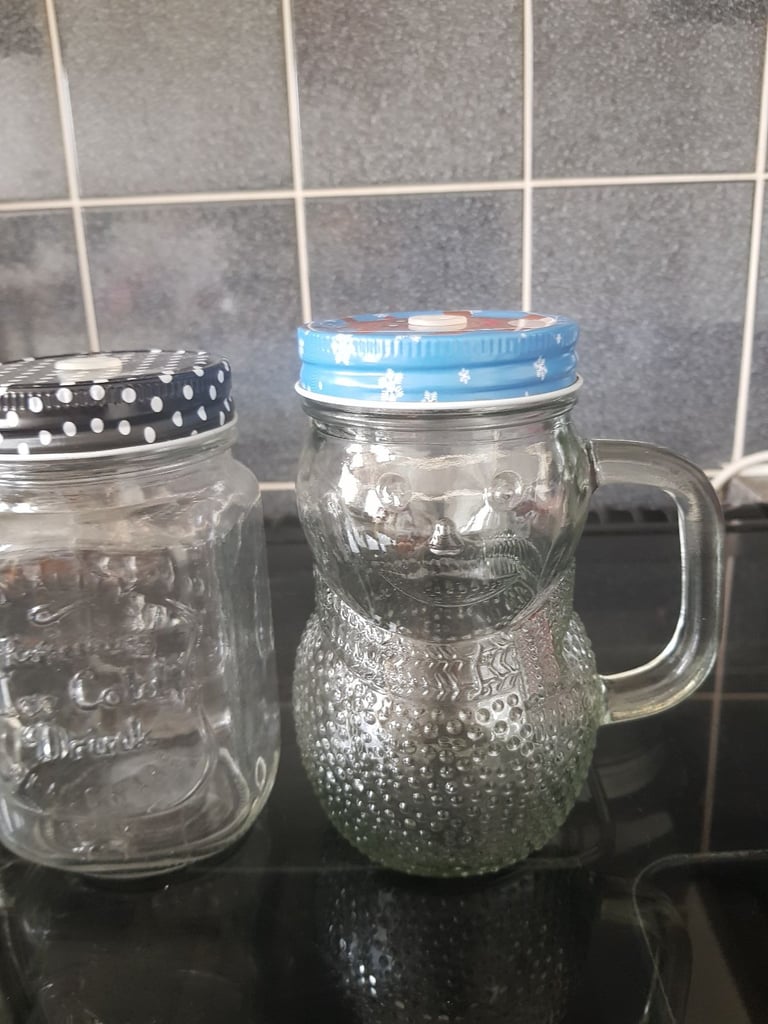 Glass Drinking Jar With Lid For Straw