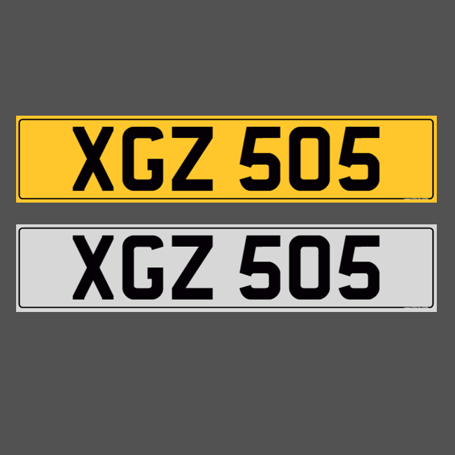 image for XGZ 505 - Dateless Cherished Registration Number Plate
