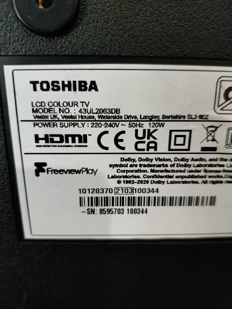 Toshiba Smart TV HDR 4K Ultra HD Led 4e inches for sale 