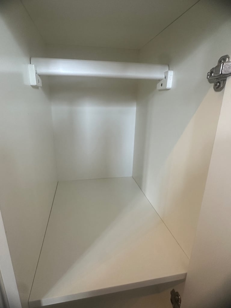 Mamas and papas 6 drawer one small wardrobe door chest of drawers solid wood cream 