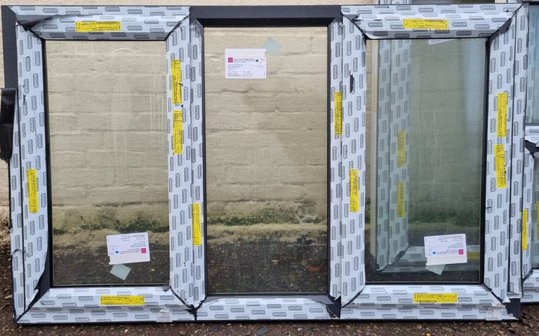 image for New UPVC Double Glazed Grey On White Windows 1665mm W x 1035mm H