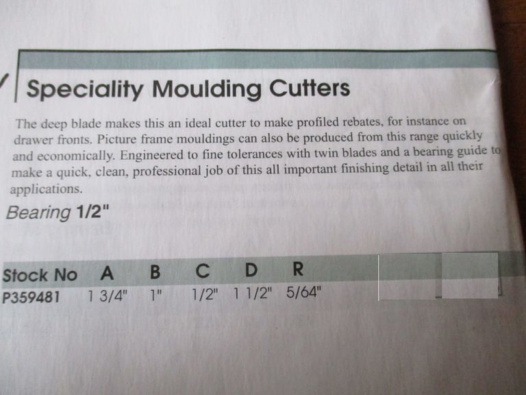 New PERFORM P359481 router cutter - wax-sealed 1/2 inch TCT Specialty Moulding bearing-guided cutter
