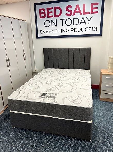 image for ]] Premium quality - Double Size Divan Bed with Mattress – Quick UK Delivery ]]