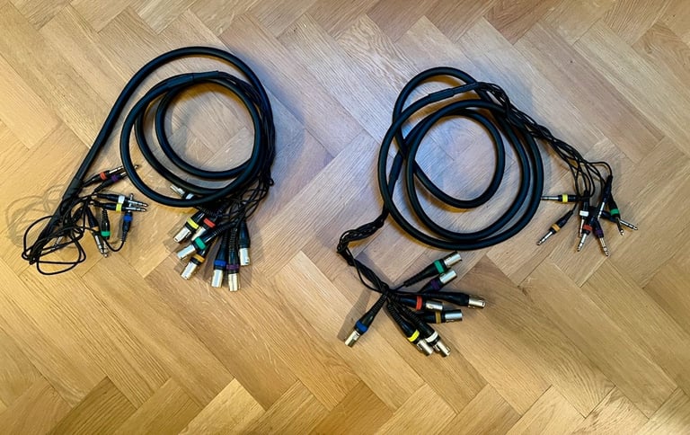 3 x 3M looms. 8 x Jack to 8 x XLR Loom ( 2 of these) , 8 x Balanced Jacks to 16 x Mono Jack