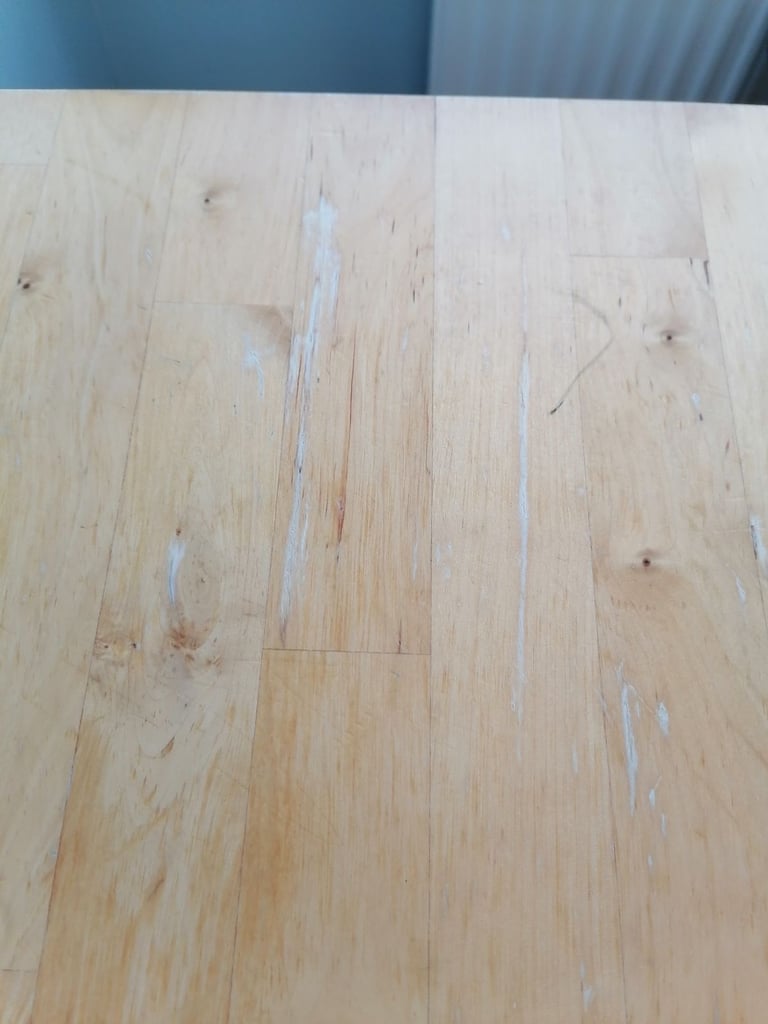 Solid birch IKEA table.