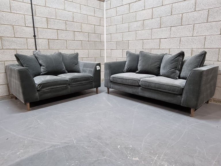 Barker & Stonehouse Conza Large & Small Sofa In Smoke Grey Fabric RRP-£2814  | in Retford, Nottinghamshire | Gumtree