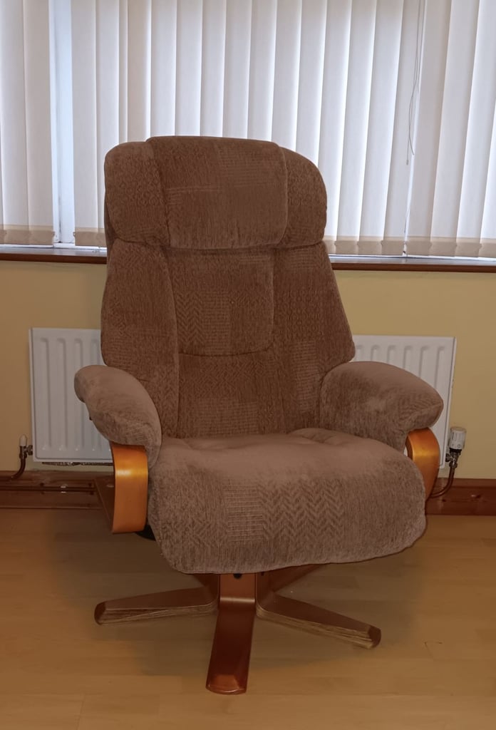 image for Brown Fabric Swivel Chair
