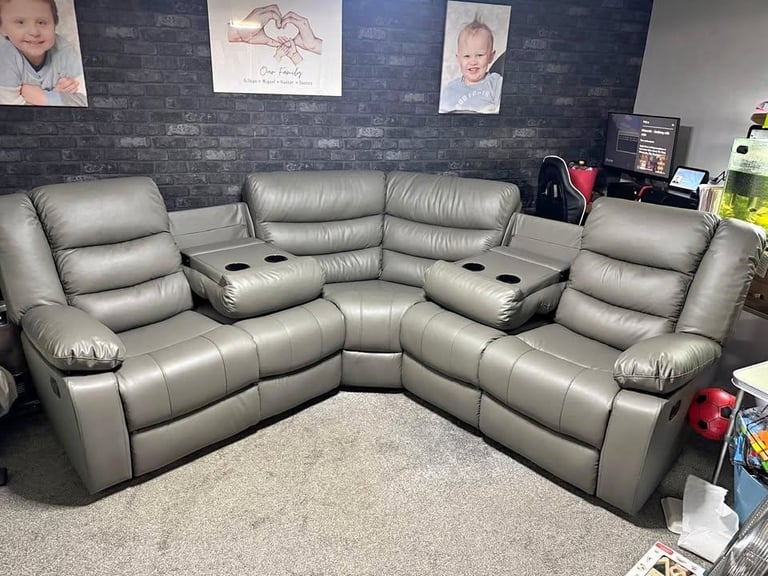 image for ✨ Roma Recliner Corner Sofa | Same Day Delivery | Soft Leather Comfort **