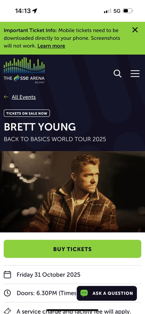 image for Brett young 2 tickets 