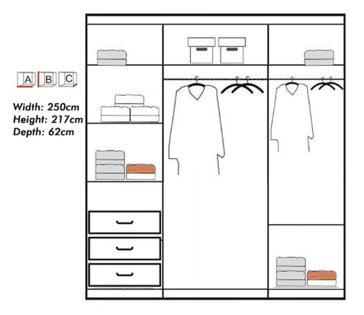 Brand New - Chicago Mirror Sliding Door Wardrobe - Grey - SAME/NEXT DAY DELIVERY