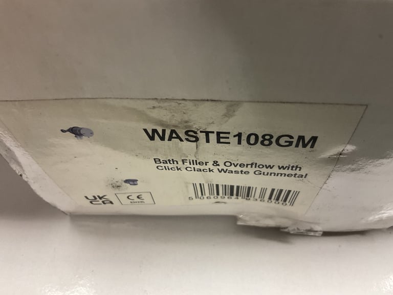 Scudo bath filler, overflow and waste in gunmetal