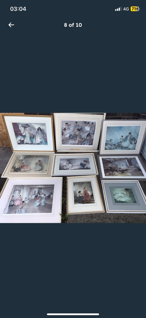 9 signed & stamped sir Russell Flint