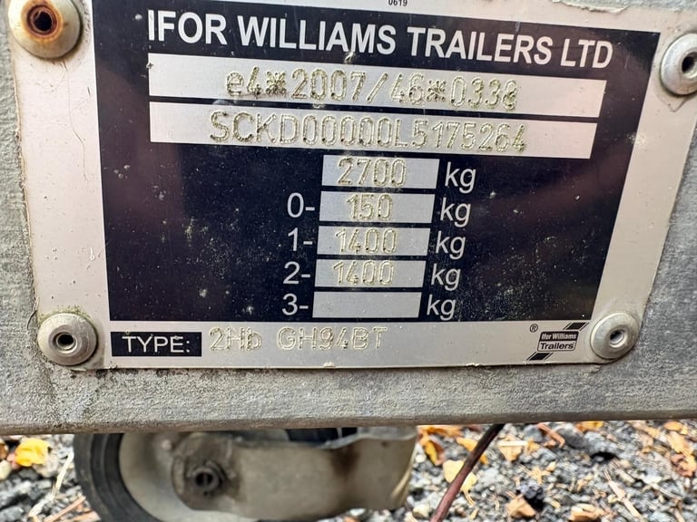 2020 Ifor williams plant trailer GH94BT