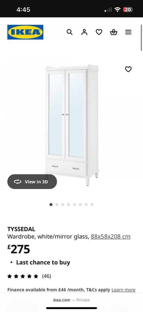 IKEA TYSSEDAL wardrobe 