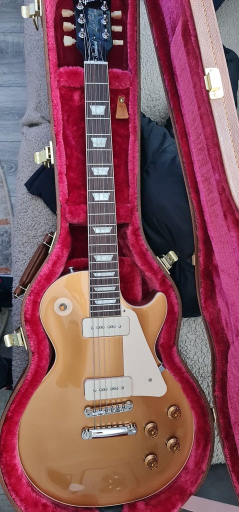 image for Gibson les paul standard Gold top 50s P90s with Gibson hard case.