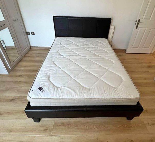 image for Best price Deals !! King size Leather bed Frame with optional Mattress - Book Now 