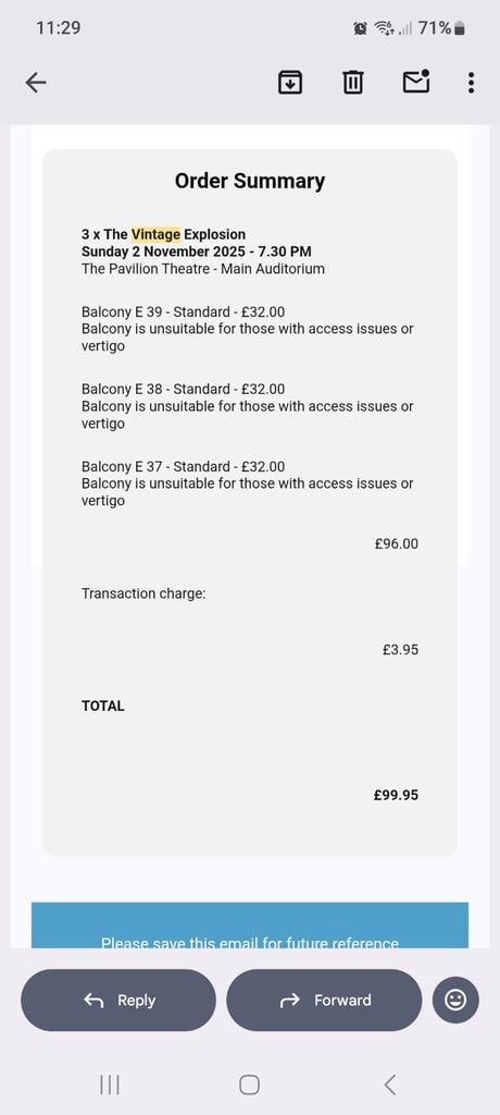 image for VINTAGE EXPLOSION TICKETS