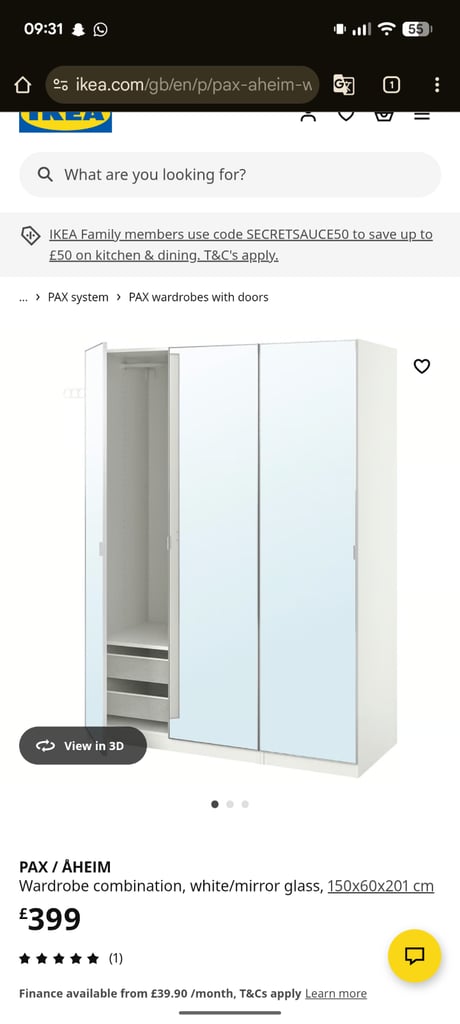 IKEA mirrored wardrobes 